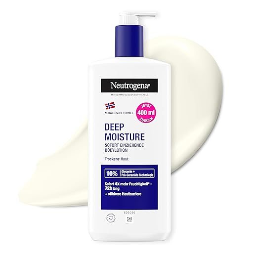 Neutrogena Norwegian Formula Deep Moisture Instant Absorbing Body Lotion (400ml) for More Moisture for Dry Skin, 400ml