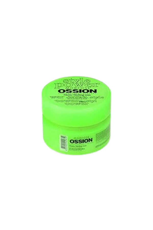 Morfose Ossion Hair Styling Wax - Strong Hold, Matte Finish for Long Lasting Stylings, 100 ml (Green Packaging)