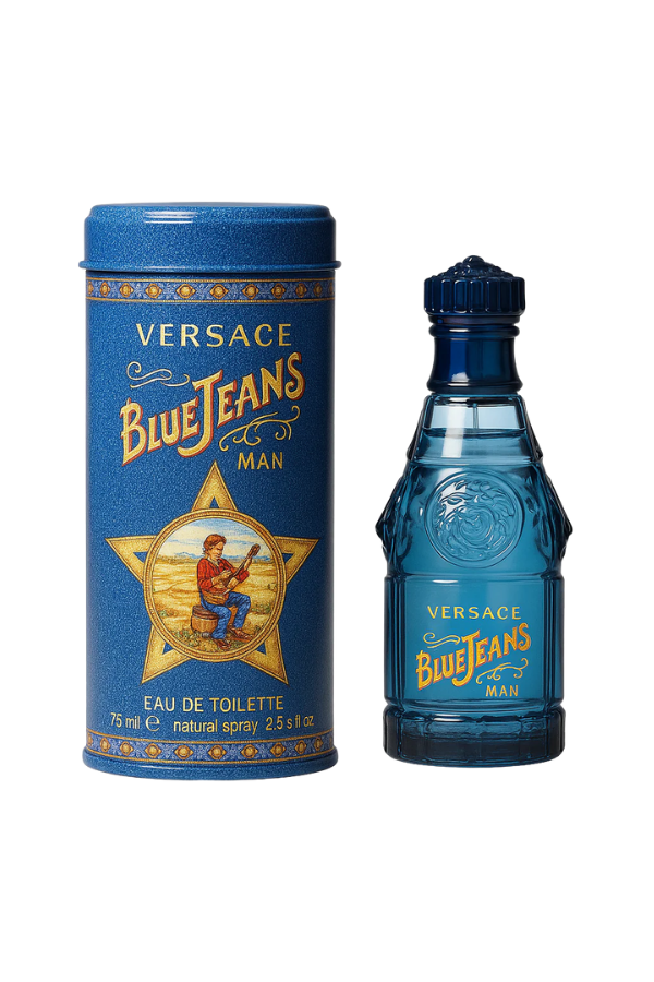 Versace Blue Jeans Man Eau de Toilette – 75 ml Fragrance for Him in Iconic Tin