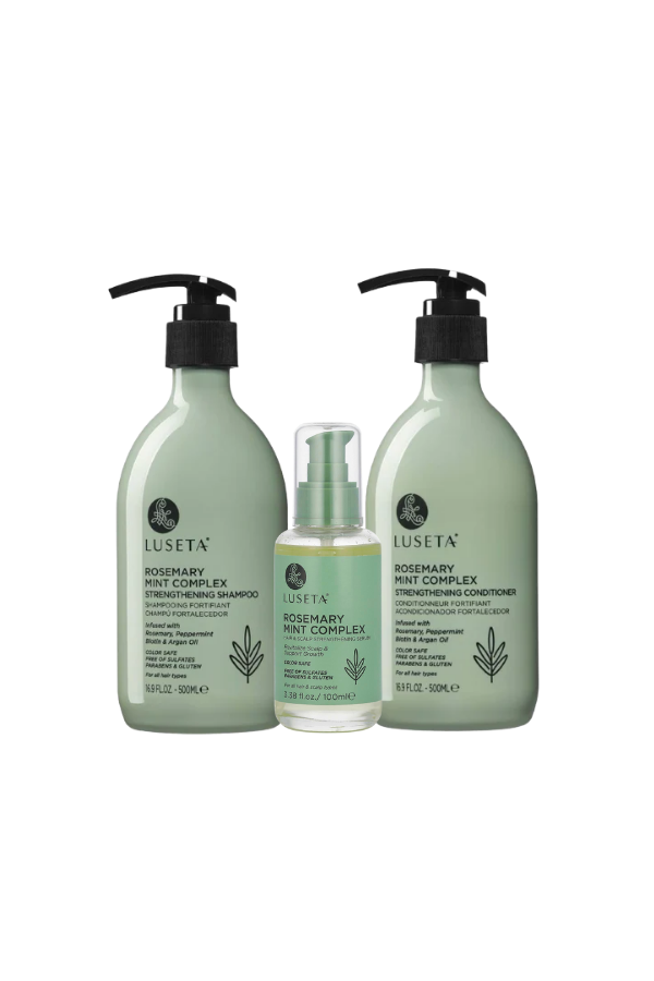 Luseta Rosemary & Mint Complex Refreshing Scalp Streghtening Set: 500 ml Shampoo, 500 ml Conditioner, 100 ml Serum