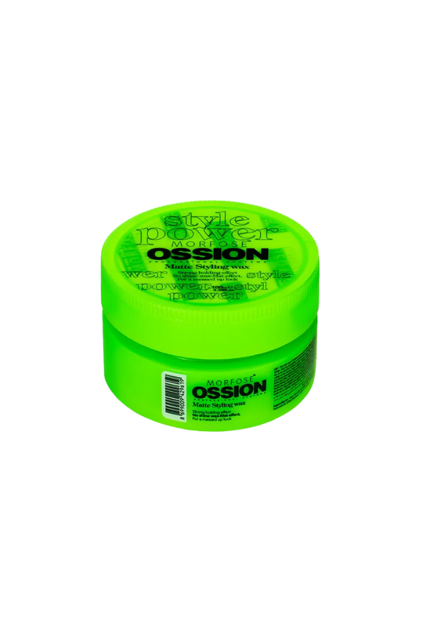 Morfose Ossion Hair Styling Wax - Strong Hold, Matte Finish for Long Lasting Stylings, 100 ml (Green Packaging)