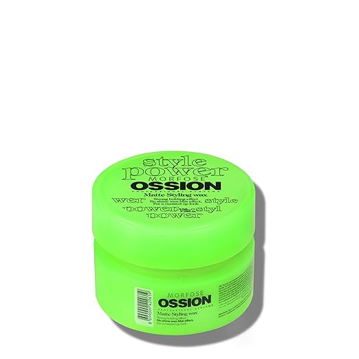 Morfose Ossion Hair Styling Wax - Strong Hold, Matte Finish for Long Lasting Stylings, 100 ml (Green Packaging)