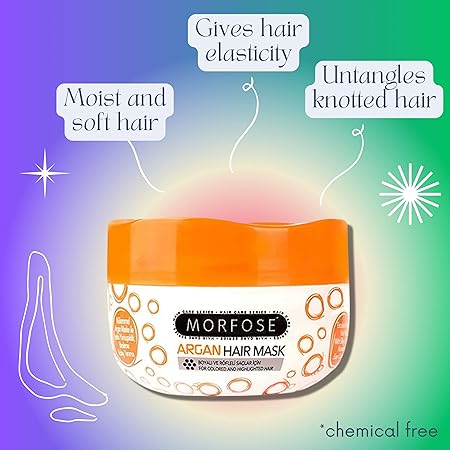 Morfose Argan Hair Mask 500 ml - Hair Care with Argan Oil - For Coloured & Highlighted Hair