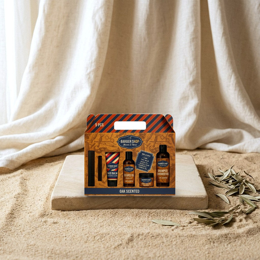 Barber Shop Herren-Geschenkset mit Eichenduft, 5-teilig