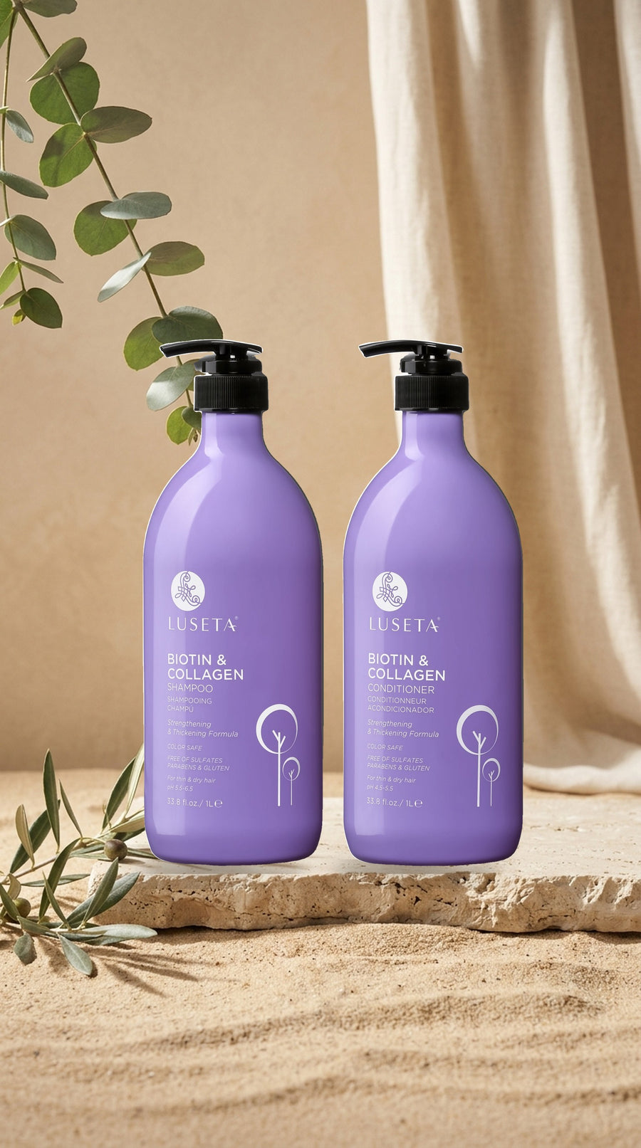 Luseta Biotin & Collagen Duo Pack – Shampoo & Conditioner 1000 ml