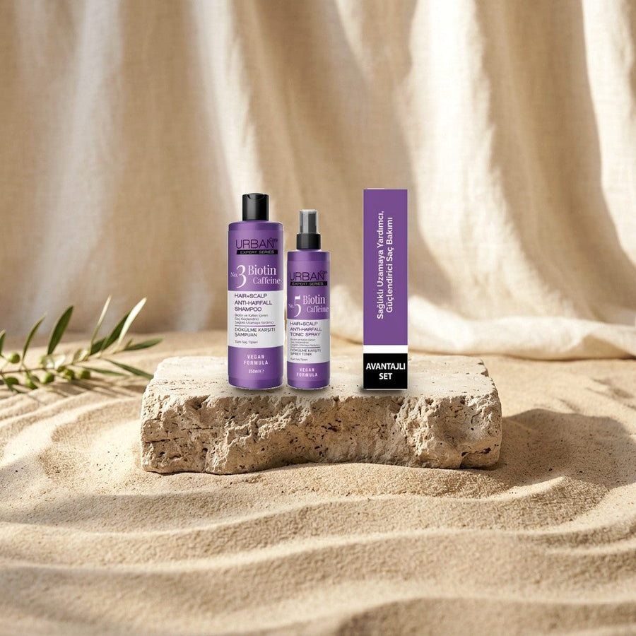 Urban Care Expert Series Biotin & Koffein Haar-Kopfhaut-Shampoo 350 ml & Tonic Spray 200 ml Set (vegane Formel)